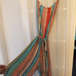 Colorful Striped Strapless Jumpsuit by Surf Gypsy